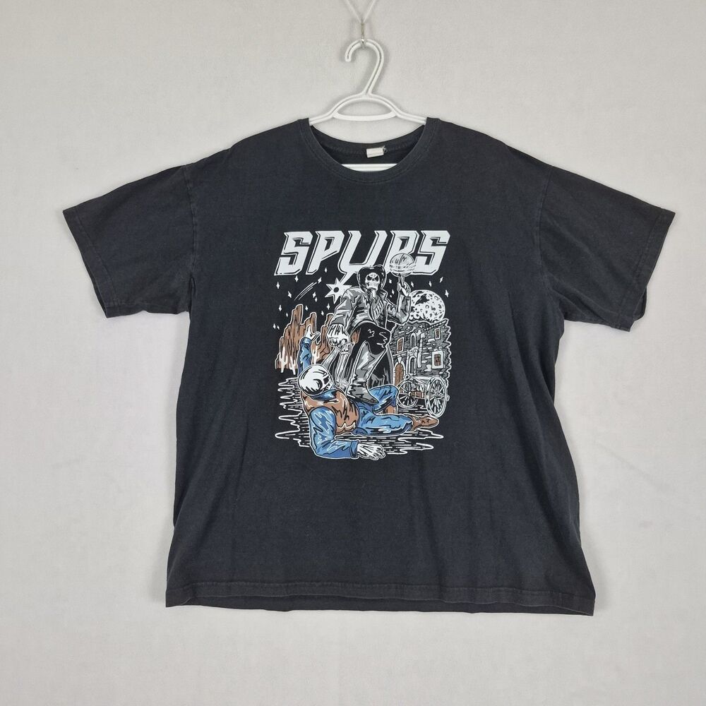 San Antonio Spurs XL Reaper Short Sleev Graphic  T Shirt Warren Lotas Grunge.